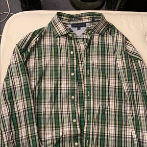 Tommy Hilfiger Green Plaid Button Up Shirt!